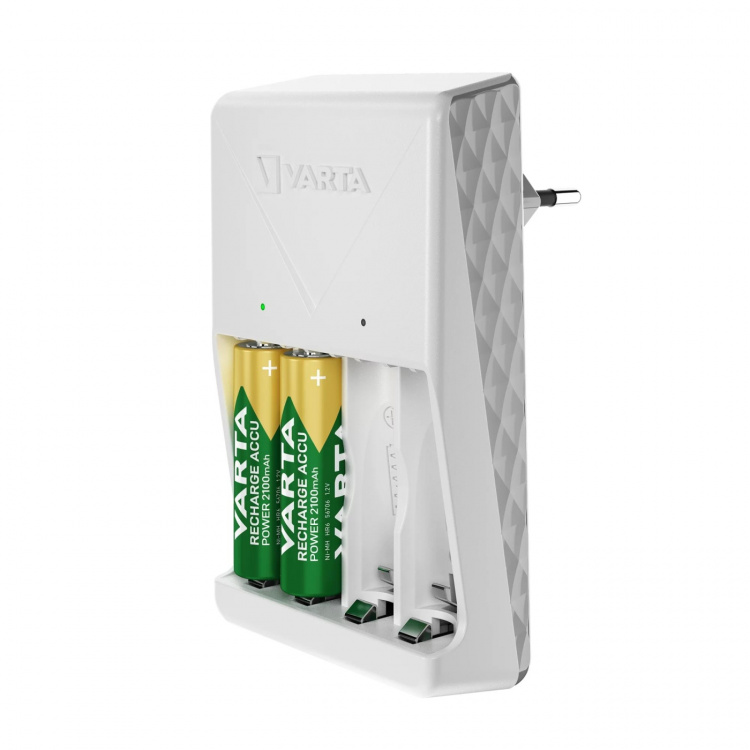 Varta Plug Charger, inkluderer 4x AA 2100 mAh