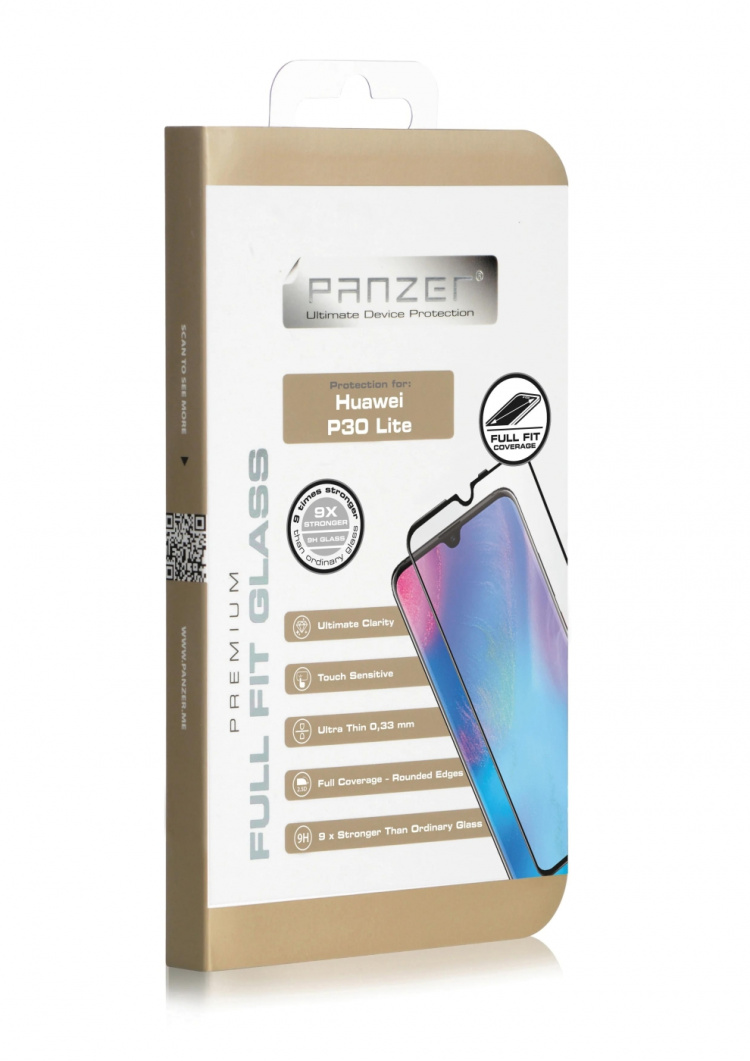 panzer Huawei P30 Lite, Full-Fit Glass, Black