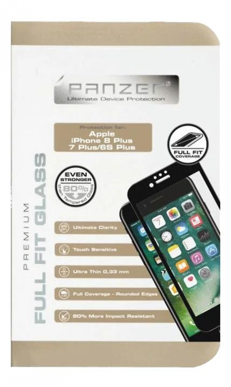 panzer iPhone 8/7/6S Plus Full-Fit Glass black