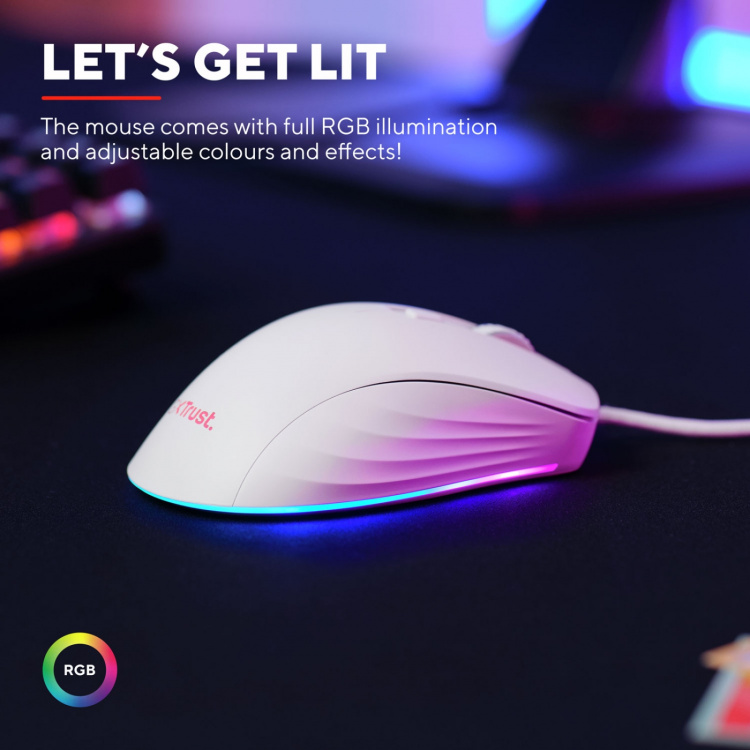 Trust GXT 924W Ybar+ Gamingmus Vit Trust GXT 924W Ybar+ Gamingmus Vit