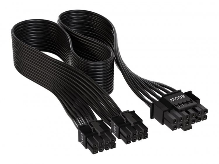 Corsair 12VHPWR (female) - 8 pin PCI Express power (female) Black Power cable