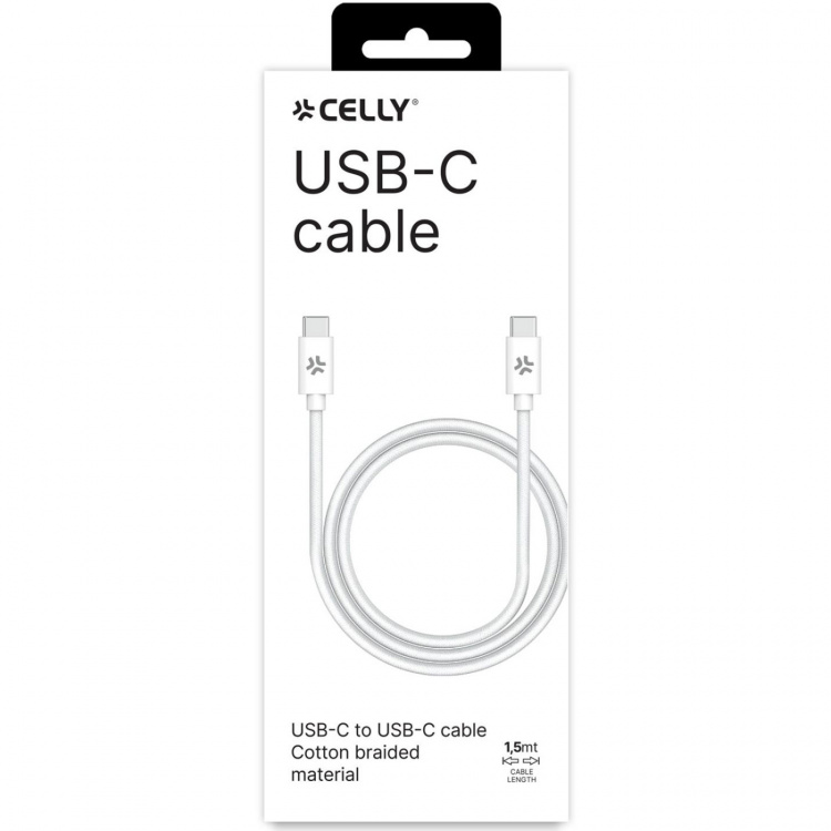 Celly USB-C - USB-C-kabel 60W 1,5 m Vit