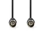 Nedis Satellit & Antennekabel | F Han Quick | F Han Quick | Nikkelplateret | 75 Ohm | Dobbelt afskærmet | 1.50 m | Runde | PVC | Sort | Label