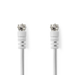 Nedis Satellit & Antennekabel | F Han Quick | F Han Quick | Nikkelplateret | 75 Ohm | Dobbelt afskærmet | 5.00 m | Runde | PVC | Hvid | Label