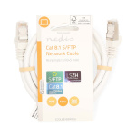 Nedis Cat 8.1 netværkskabel | S/FTP | RJ45 Han | RJ45 Han | 1.00 m | Runde | LSZH | Hvid | Label
