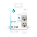 Nedis SmartLife Smart Plug | IP21 | Effektmåler | 3680 W | Type F (CEE 7/7) | 0 - 55 °C | Android™ / IOS | 2-veje | Hvid | 1 stk