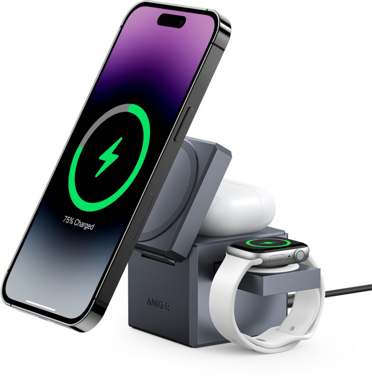 Anker 3-i-1 Cube med MagSafe trådlös laddningsplatta