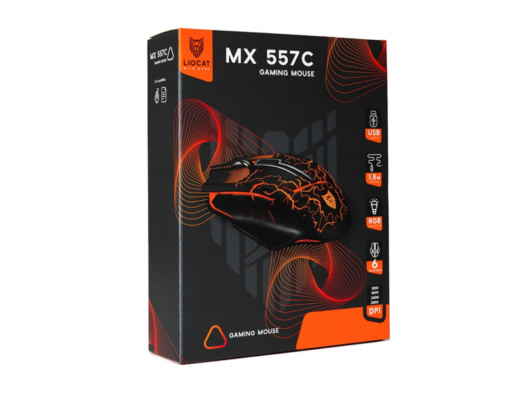 Liocat MX 557C - gamingmus med LED-belysning, sort