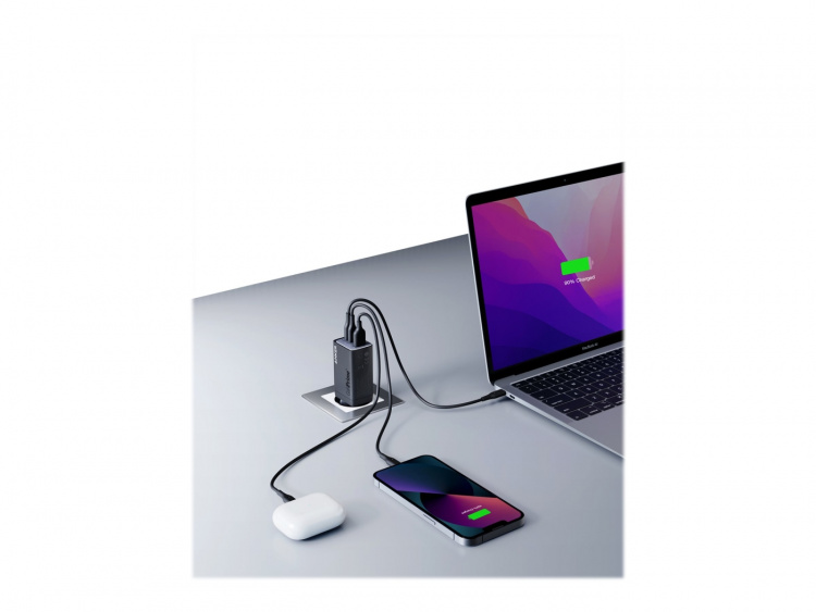 Anker Strømforsyningsadapter 65Watt Strøm 2-polet GaN Anker Strømforsyningsadapter 65Watt Strøm 2-polet GaN