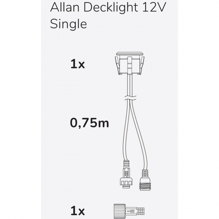 Llitt Allan Decklight 1-pack 12V 3000K 10lm IP67