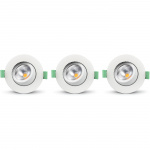 Llitt Lisa Dimbar Infälld downlight 3000K 600lm IP65 3-pack Vit
