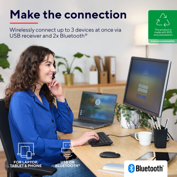 Trust Lyra Kompakt trådlöst tangentbord Nordisk layout Trust Lyra Kompakt trådlöst tangentbord Nordisk layout