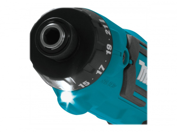 Makita DF012DSE Bore-/skruemaskine 2 batterier inkluderet 1/4 unbrakosokkel