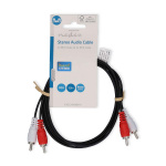 Nedis Stereo Audio kabel | 2x RCA Hanstik | 2x RCA Hanstik | Nikkelplateret | 1.50 m | Runde | Sort | Label