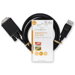 Nedis VGA-kabel | DisplayPort Han | VGA Han | Nikkelplateret | Maksimal opløsning: 1080p | 2.00 m | Runde | PVC | Sort | Label