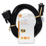 Nedis VGA-kabel | VGA Han | VGA Han | Nikkelplateret | Maksimal opløsning: 1280x768 | 3.00 m | Runde | ABS | Sort | Label