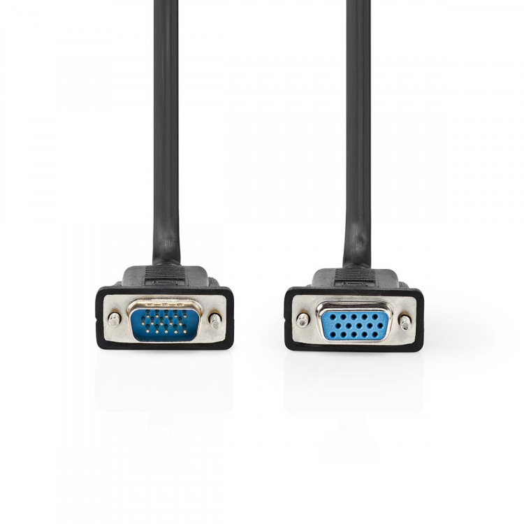 Nedis VGA-kabel | VGA Han | VGA Hun | Nikkelplateret | Maksimal opløsning: 1280x800 | 5.00 m | Runde | ABS | Sort | Label