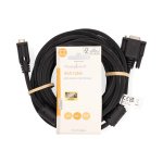Nedis VGA-kabel | VGA Han | VGA Hun | Nikkelplateret | Maksimal opløsning: 1280x800 | 5.00 m | Runde | ABS | Sort | Label