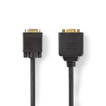 Nedis VGA-kabel | VGA Han | 2x VGA Hun | Guldplateret | Maksimal opløsning: 1280x768 | 0.20 m | Runde | ABS | Sort | Konvolut