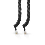 Nedis Telecom Kabel | RJ10 Hanstik | RJ10 Hanstik | 2.00 m | Kabeludformning: Rullet | Kabeltype: RJ10 | Sort | Box