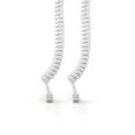 Nedis Telecom Kabel | RJ10 Hanstik | RJ10 Hanstik | 2.00 m | Kabeludformning: Rullet | Kabeltype: RJ10 | Hvid | Box