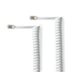 Nedis Telecom Kabel | RJ10 Hanstik | RJ10 Hanstik | 2.00 m | Kabeludformning: Rullet | Kabeltype: RJ10 | Hvid | Box