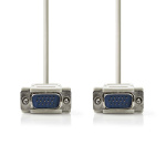 Nedis VGA-kabel | VGA Han | VGA Han | Nikkelplateret | Maksimal opløsning: 1024x768 | 2.00 m | Runde | ABS | Elfenben | Label