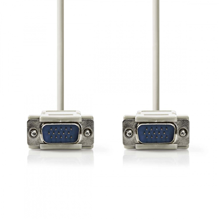Nedis VGA-kabel | VGA Han | VGA Han | Nikkelplateret | Maksimal opløsning: 1024x768 | 2.00 m | Runde | ABS | Elfenben | Label