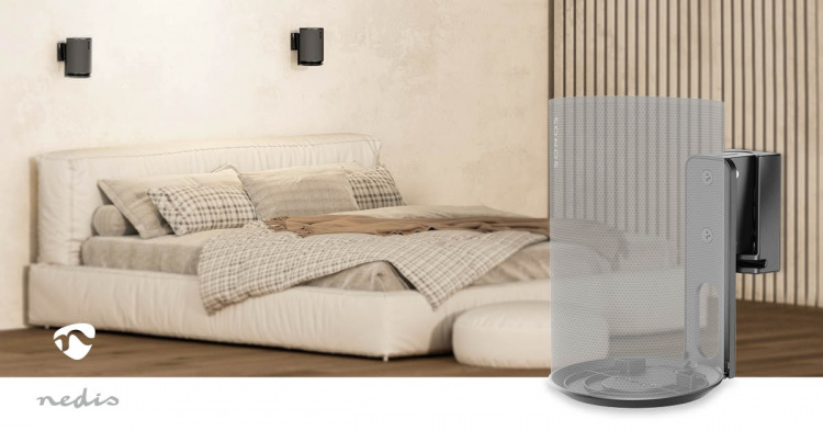 Nedis Speaker Mount | Kompatibel med: Sonos® Era100 | Væg | 3 kg | Swivel / Tilt | Vipbar | Kan drejes | ABS / Metal | Sort