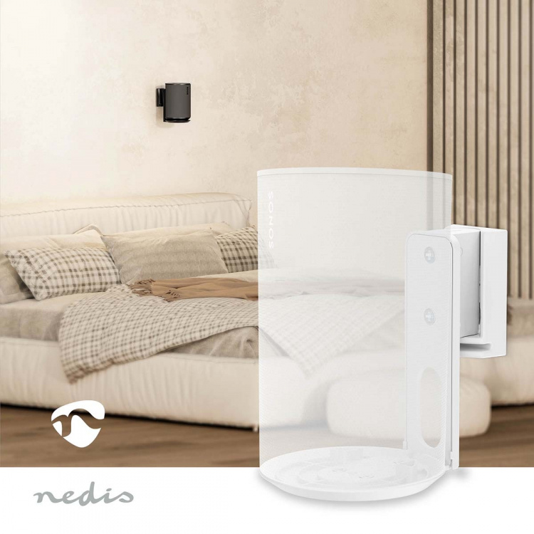 Nedis Speaker Mount | Kompatibel med: Sonos® Era100 | Væg | 3 kg | Swivel / Tilt | Vipbar | Kan drejes | ABS / Metal | Hvid