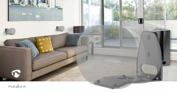 Nedis Speaker Mount | Kompatibel med: Sonos® Era300 | Væg | 5 kg | Swivel / Tilt | Vipbar | Kan drejes | ABS / Metal | Sort