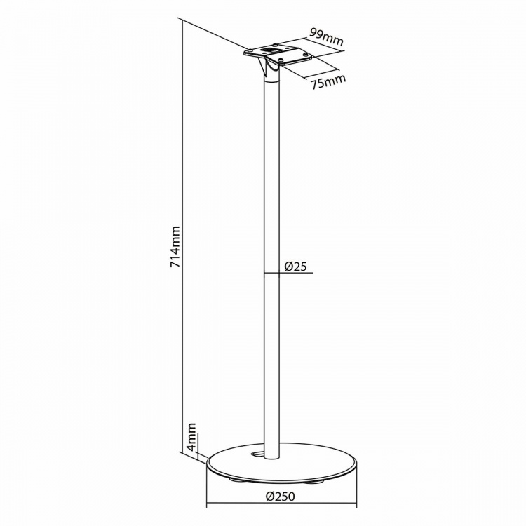 Nedis Speaker Mount | Kompatibel med: Sonos® Era300 | Stand | 5 kg | Fast | ABS / Metal | Hvid
