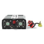 Nedis Power Inverter Modificeret sinus | Indgangsspænding: 24 V DC | Enhedens strømudgangsforbindelse: Type F (CEE 7/3) / USB-A | 230 V AC 50 Hz | 1000 W | Peak-effekt: 2000 W | Skrueterminal | Sølv