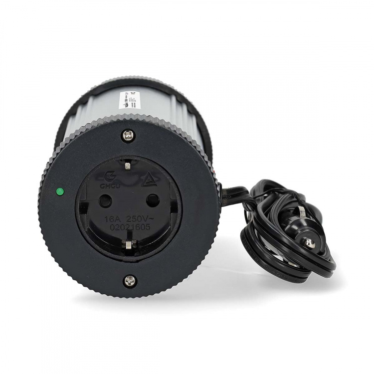 Nedis Power Inverter Modificeret sinus | Indgangsspænding: 12 V DC | Enhedens strømudgangsforbindelse: Type F (CEE 7/3) / USB-A | 230 V AC 50 Hz | 150 W | Peak-effekt: 300 W | Stik til cigarettænder | Sølv
