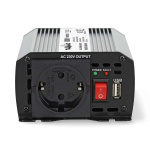 Nedis Power Inverter Modificeret sinus | Indgangsspænding: 12 V DC | Enhedens strømudgangsforbindelse: Type F (CEE 7/3) / USB-A | 230 V AC 50 Hz | 300 W | Peak-effekt: 600 W | Batteriklemmer + cigarettænder | Sølv
