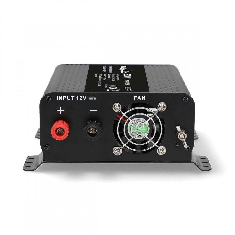 Nedis Vekselretter med Ren Sinusbølge | Indgangsspænding: 12 V DC | Enhedens strømudgangsforbindelse: Type F (CEE 7/3) / USB-A / 1x USB-C™ | 230 V AC 50 Hz | 300 W | Peak-effekt: 600 W | Skrueterminal | Ren Sinuskurve | Sikring | Sort