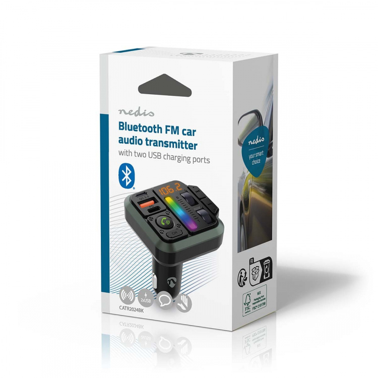 Nedis Bil Audio FM-sender | Fixed | Højttalertelefon | 1  Nedis Bil Audio FM-sender | Fixed | Højttalertelefon | 1