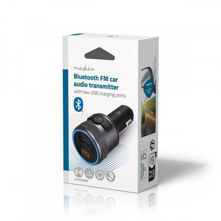 Nedis Bil Audio FM-sender | Fixed | Højttalertelefon | 1  Nedis Bil Audio FM-sender | Fixed | Højttalertelefon | 1