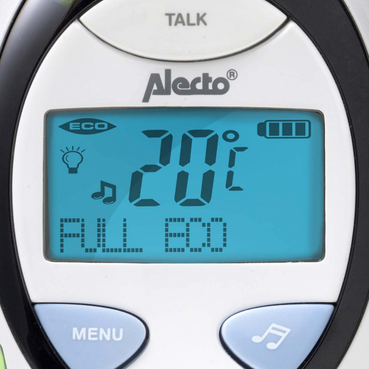 Alecto DBX-88 ECO Full Eco DECT babyalarm med display hvid/blå