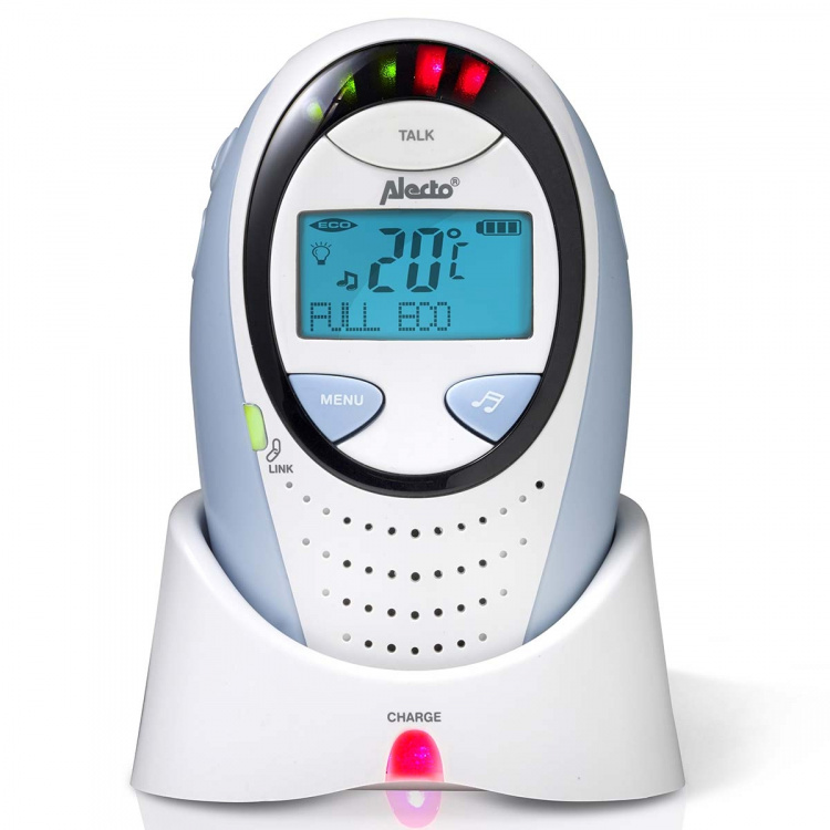 Alecto DBX-88 ECO Full Eco DECT babyalarm med display hvid/blå