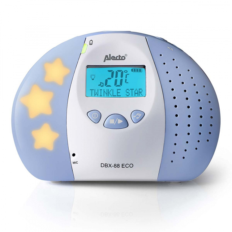 Alecto DBX-88 ECO Full Eco DECT babyalarm med display hvid/blå