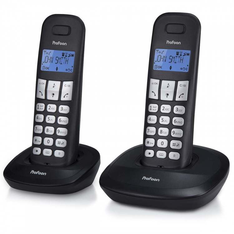 Profoon PDX-1120 DECT telefon med 2 håndsæt sort