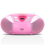 Lenco Bærbar FM-radio CD- og USB-afspiller Pink
