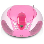 Lenco Bærbar FM-radio CD- og USB-afspiller Pink