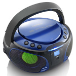 Lenco Bærbar FM-radio CD/MP3/USB/Bluetooth®-afspiller med LED-belysning Blå