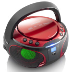 Lenco Bærbar FM-radio CD / MP3 / USB / Bluetooth-afspiller® med LED-belysning rød