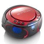Lenco Bærbar FM-radio CD / MP3 / USB / Bluetooth-afspiller® med LED-belysning rød