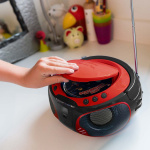 Lenco Bærbar FM-radio CD / MP3 / USB / Bluetooth-afspiller® med LED-belysning rød