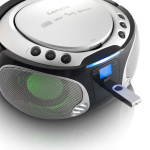 Lenco Bærbar FM-radio CD / MP3 / USB / Bluetooth-afspiller® med LED-belysning Sølv