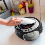 Lenco Bærbar FM-radio CD / MP3 / USB / Bluetooth-afspiller® med LED-belysning Sølv
